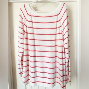 Gap white & pink striped sweater